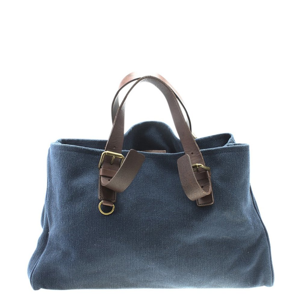 Bottega Veneta 170233 Canvas Blue Tote Bag 183398
